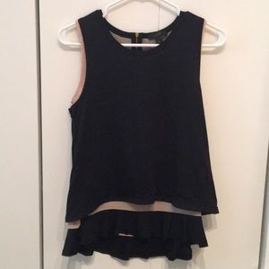 J crew black tan layered tank XS NWT